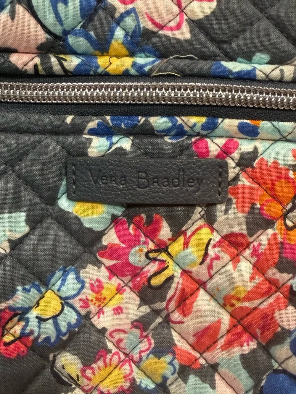 Vera Bradley Quilted Floral Backpack - Gray Multi